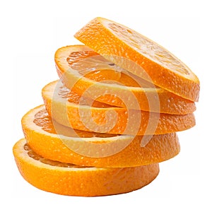 A stack of Orange fruit slices with a transparent background
