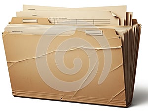 Stack of organized file folders