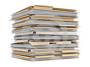 Stack of organized file folders