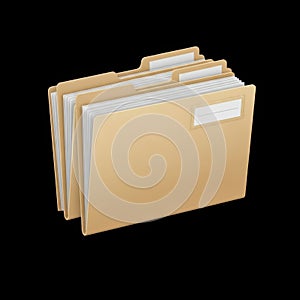Stack of organized file folders