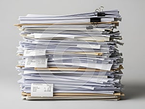Stack of organized paperwork