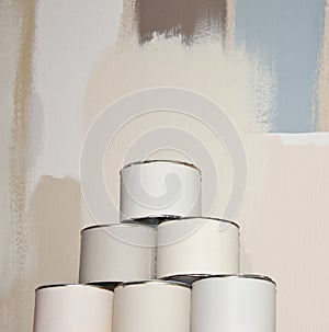 Stack of paint boxes