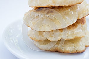Stack of pancakes, close up