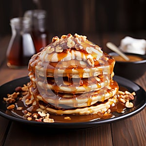 Pop-culture Inspired Pancakes With Syrup And Nuts photo