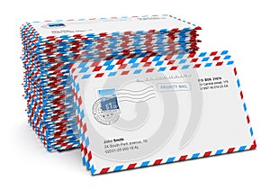 Stack of paper mail letters