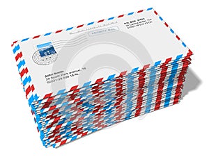 Stack of paper mail letters