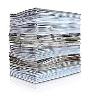 Stack of paper pile file isolated letters