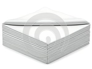 Stack of paper sheets isolated on transparent background