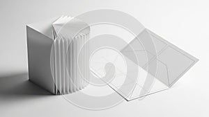 Stack of paper sheets isolated on white background