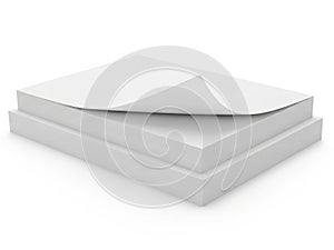 Stack of paper sheets isolated on white background
