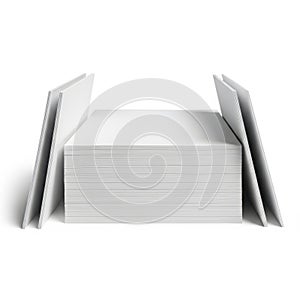 Stack of paper sheets isolated on white background