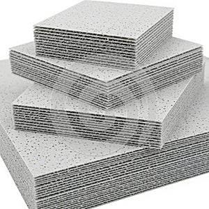 Stack of paper sheets isolated on white background