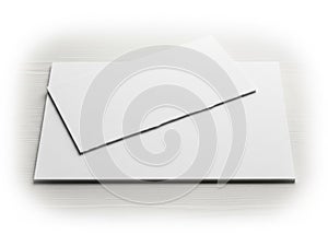 Stack of paper sheets isolated on white background