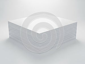 Stack of paper sheets, isolated on white background