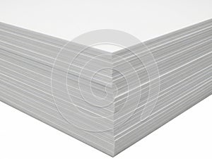 Stack of paper sheets isolated on white background