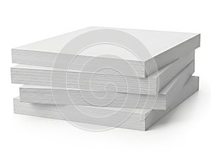 Stack of paper sheets isolated on white background