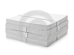 Stack of paper sheets isolated on white background