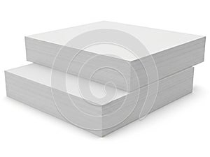Stack of paper sheets isolated on white background