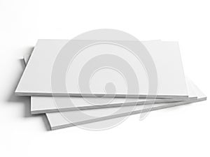 Stack of paper sheets isolated on white background