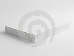 Stack of paper sheets isolated on white background