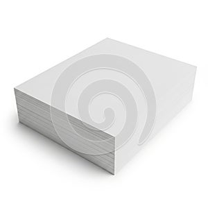 Stack of paper sheets isolated on white background