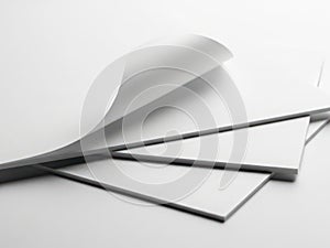 Stack of paper sheets isolated on white background