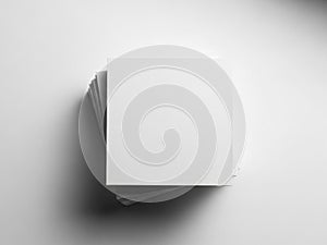 Stack of paper sheets isolated on white background