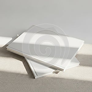 Stack of paper sheets isolated on white background