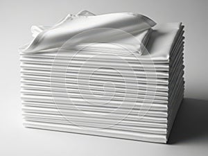 Stack of paper sheets isolated on white background