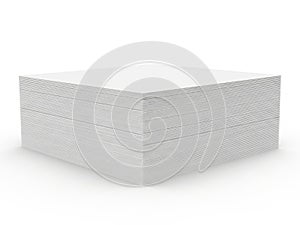 Stack of paper sheets isolated on white background
