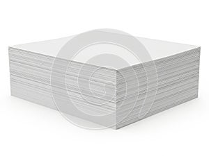 Stack of paper sheets isolated on white background