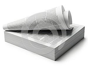 Stack of paper sheets isolated on white background