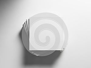 Stack of paper sheets isolated on white background
