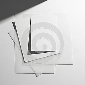 Stack of paper sheets isolated on white background