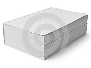 Stack of paper sheets isolated on white background