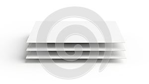 Stack of paper sheets, isolated on white background