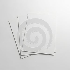 Stack of paper sheets isolated on white background