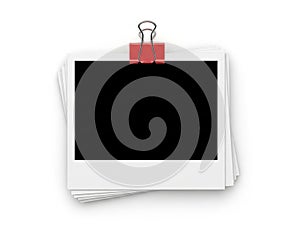 Stack of papers with clip, isolated on white background