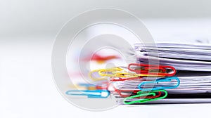 Stack Of Documents With Paper Clips