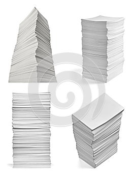 Stack of papers with curl documents office business photo