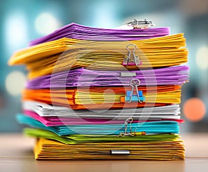 stack of papers isolated