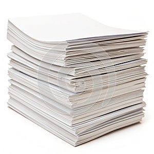 Stack of papers isolated on transparent background