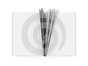 Stack of papers isolated on white background