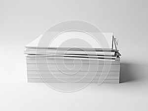 Stack of papers isolated on white background