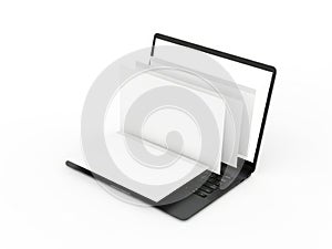 Stack of papers isolated on white background