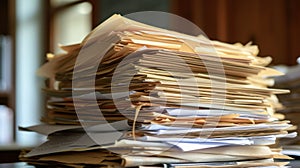 A stack of paperwork and contracts emphasizing the bureaucratic and legal implications of trade policies on grain photo