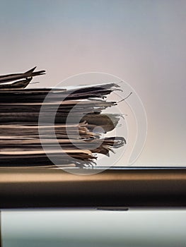 A stack of paperwork