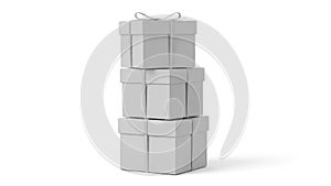 Stack of pastel colored gift boxes