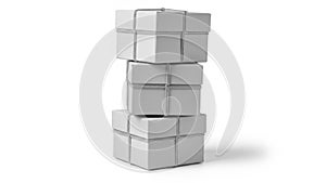 Stack of pastel colored gift boxes