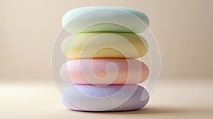 Stack of Pastel-Colored Makeup Sponges